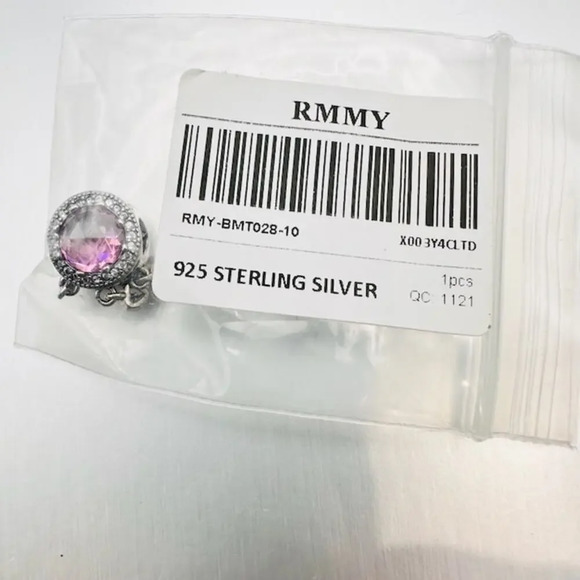 NEW Tourmaline Birthstone Dangle Charm Pendant Sterling Silver - Picture 4 of 5